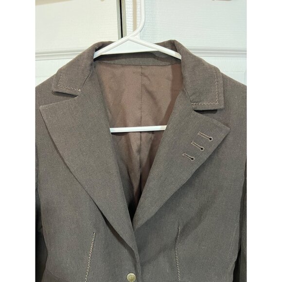 Vintage Sonia Fortuna Firenze Made in Italy Womens Brown Blazer With Gold Button - Picture 4 of 11